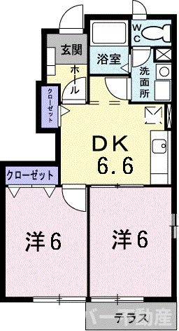 プリティーハウスⅡの物件間取画像