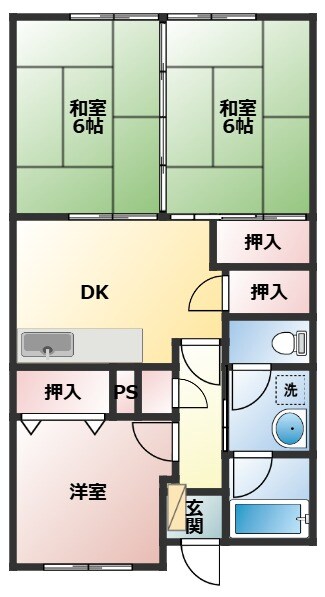 アーバンハイツ大橋の物件間取画像