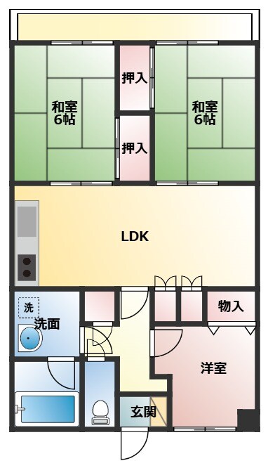 アーバンハイツ大橋の物件間取画像