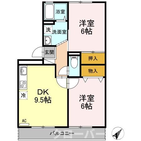 シャトレー西本Ⅱの物件間取画像