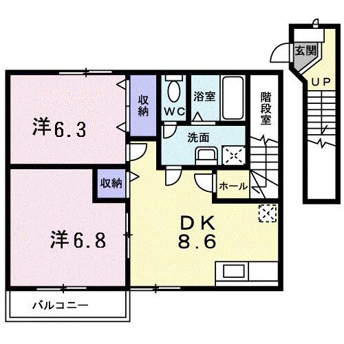 サウスドレイクマミア　Ｂの物件間取画像