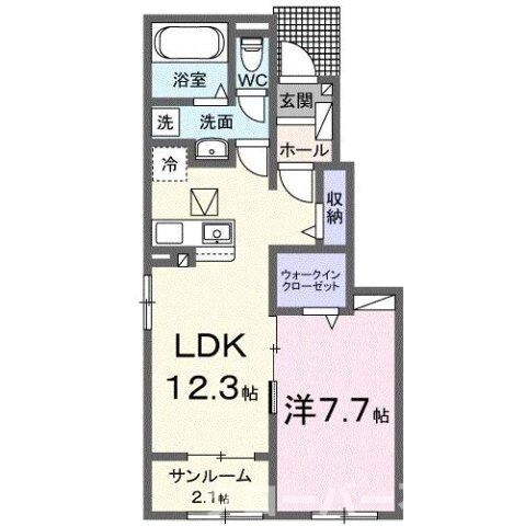 ＪＡＤＡ　Ｈｏｕｓｅ滝宮Ｆの物件間取画像