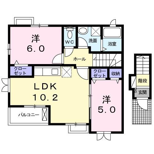 ハーヴェスト袖村　Ｃの物件間取画像