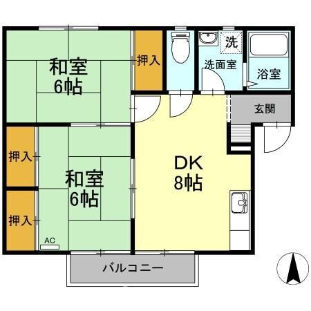 サンハイツ B棟の物件間取画像