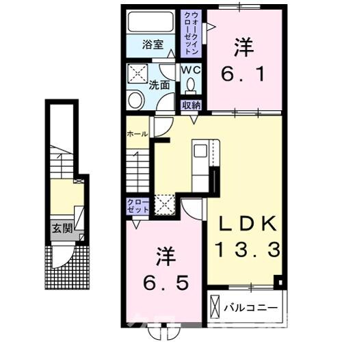 ひまわり柞田　Ｃの物件間取画像