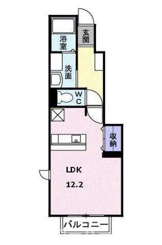 来夢１番館　Ａの物件間取画像