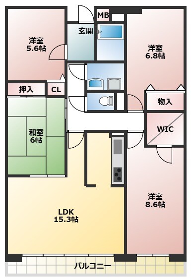 フェルザ住道の物件間取画像