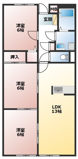 パルティール田中の物件間取画像