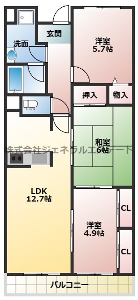 ヴェルテ忍ケ丘Ⅱ番館の物件間取画像