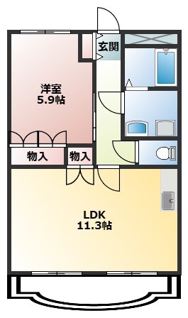 萱島駅 徒歩24分 1階の物件間取画像