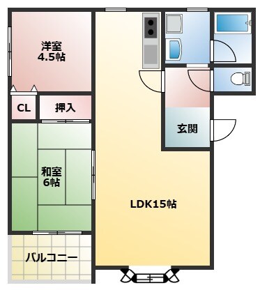 メゾンシャリオA棟の物件間取画像