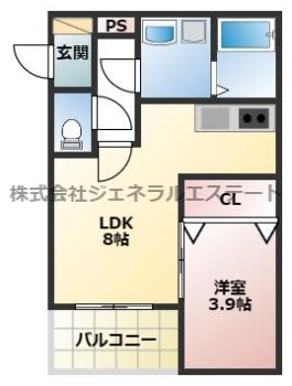 アート萱島East　Bの物件間取画像