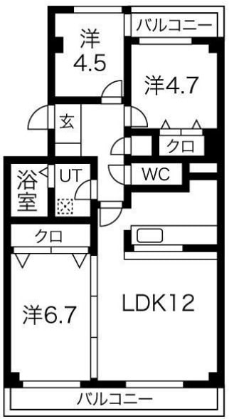 六甲ファミリーハイツの物件間取画像