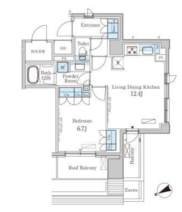 清澄白河駅 徒歩8分 9階の物件間取画像