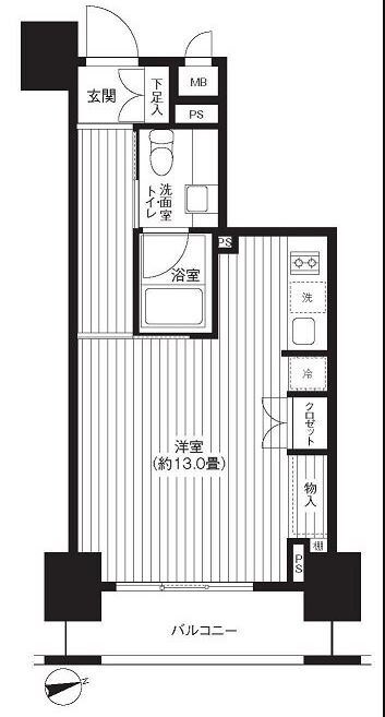 稲荷町駅 徒歩4分 15階の物件間取画像