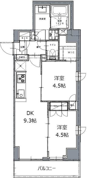 白金高輪駅 徒歩8分 4階の物件間取画像