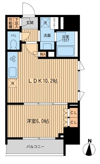 HF上野入谷レジデンスの物件間取画像