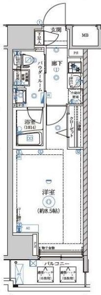 住吉駅 徒歩8分 13階の物件間取画像