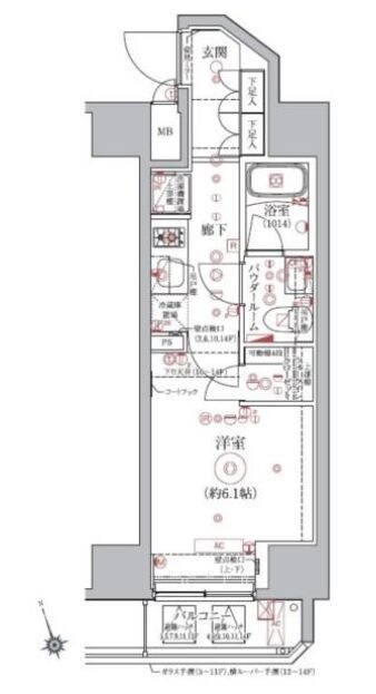 五反田駅 徒歩8分 8階の物件間取画像