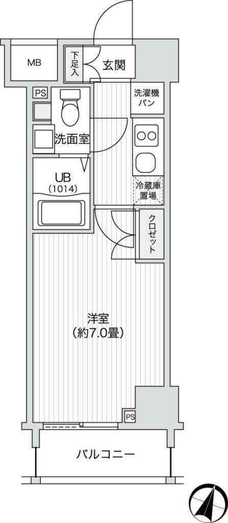 レジディア笹塚Ⅱの物件間取画像