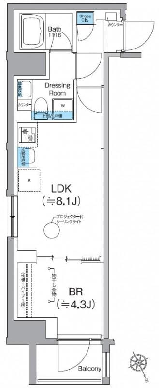 クレヴィアリグゼ日暮里根岸の物件間取画像