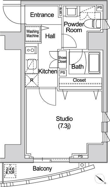 赤坂駅 徒歩5分 5階の物件間取画像