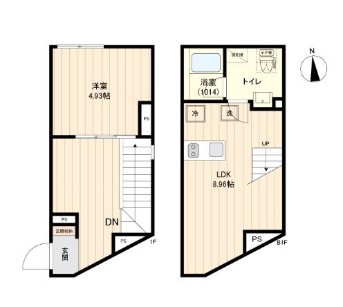 武蔵小山駅 徒歩5分 B1-1階の物件間取画像