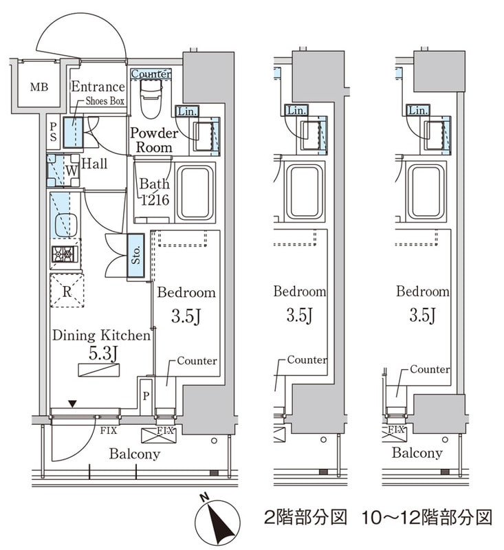 パークアクシス日本橋茅場町ステーションゲートの物件間取画像