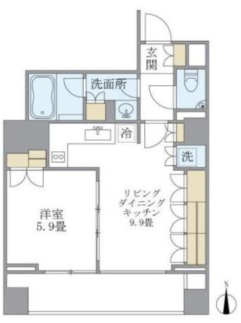 麻布十番駅 徒歩8分 8階の物件間取画像