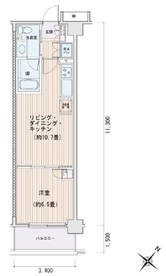 豊洲駅 徒歩5分 8階の物件間取画像