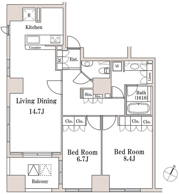 LaSante一番町の物件間取画像