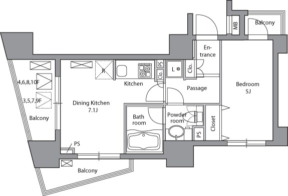 レジディア神田岩本町の物件間取画像