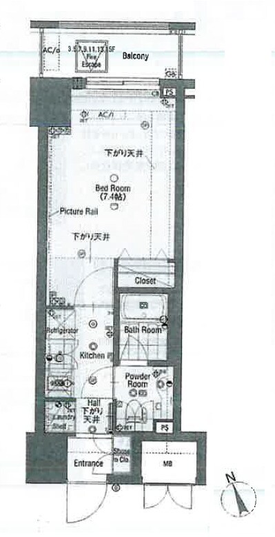 浅草駅 徒歩1分 4階の物件間取画像