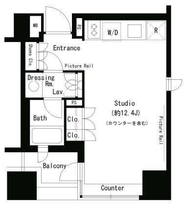 パークアクシス溜池山王の物件間取画像