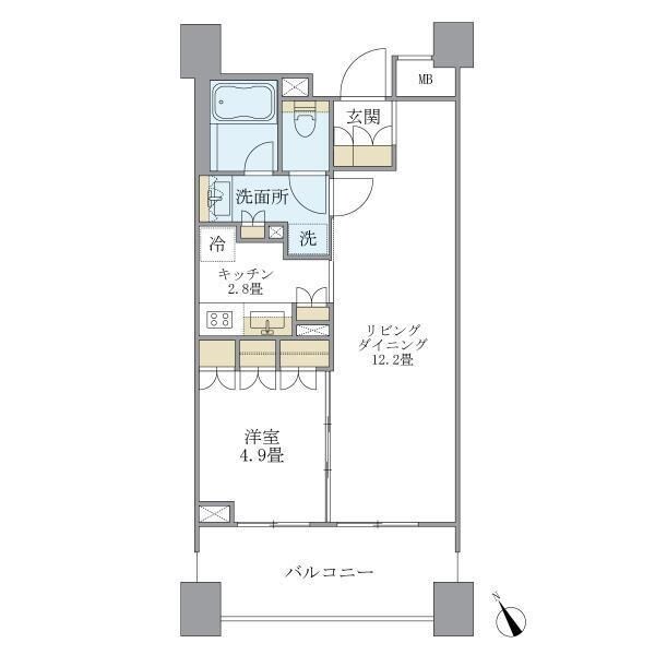 アパートメンツ三田の物件間取画像