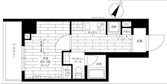 東日本橋駅 徒歩3分 6階の物件間取画像