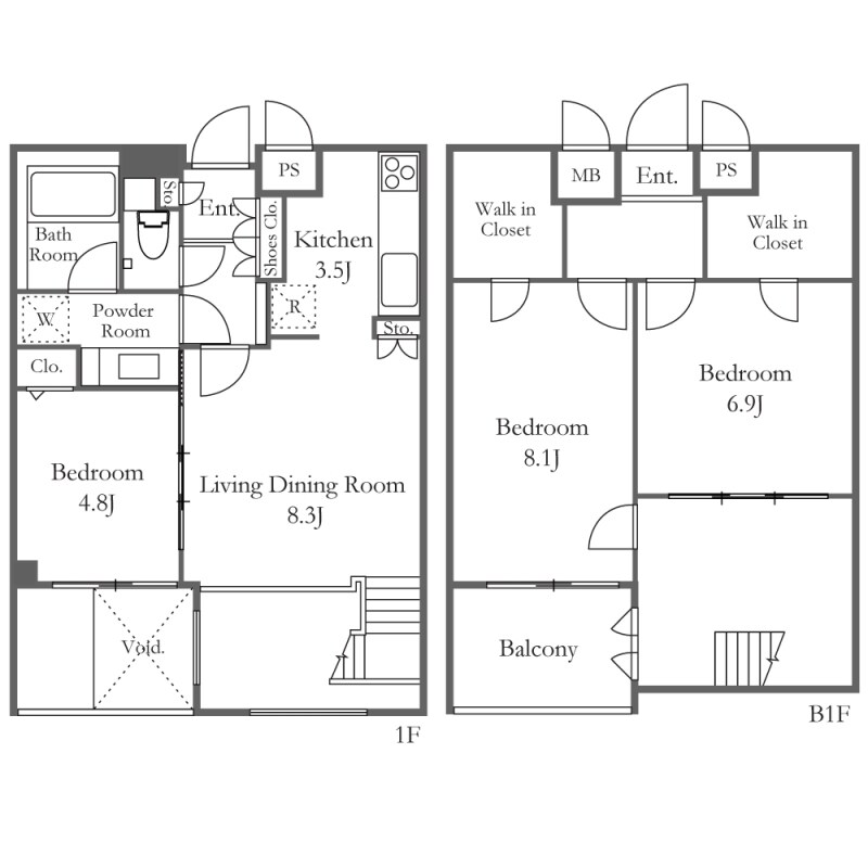 ミリアレジデンス乃木坂の物件間取画像