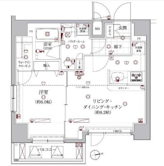 レアライズ浅草の物件間取画像