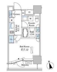 田町駅 徒歩13分 14階の物件間取画像