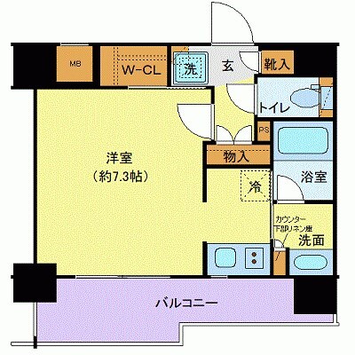 門前仲町駅 徒歩9分 3階の物件間取画像