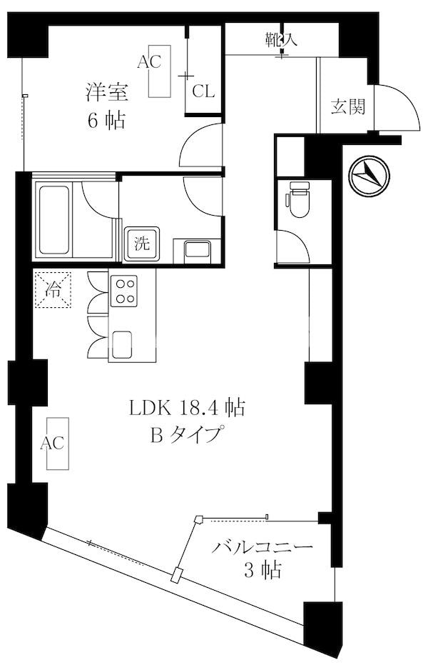 オレア日本橋浜町の物件間取画像