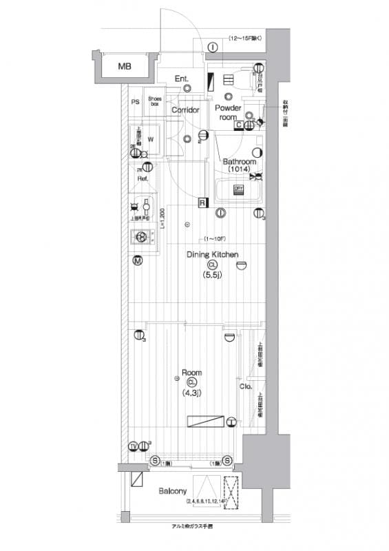 亀戸駅 徒歩7分 13階の物件間取画像