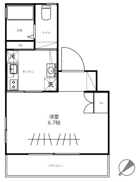 越中島駅 徒歩2分 1階の物件間取画像