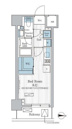 東陽町駅 徒歩6分 8階の物件間取画像