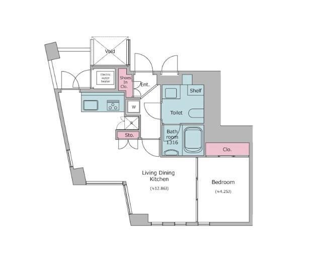レジディアタワー乃木坂の物件間取画像