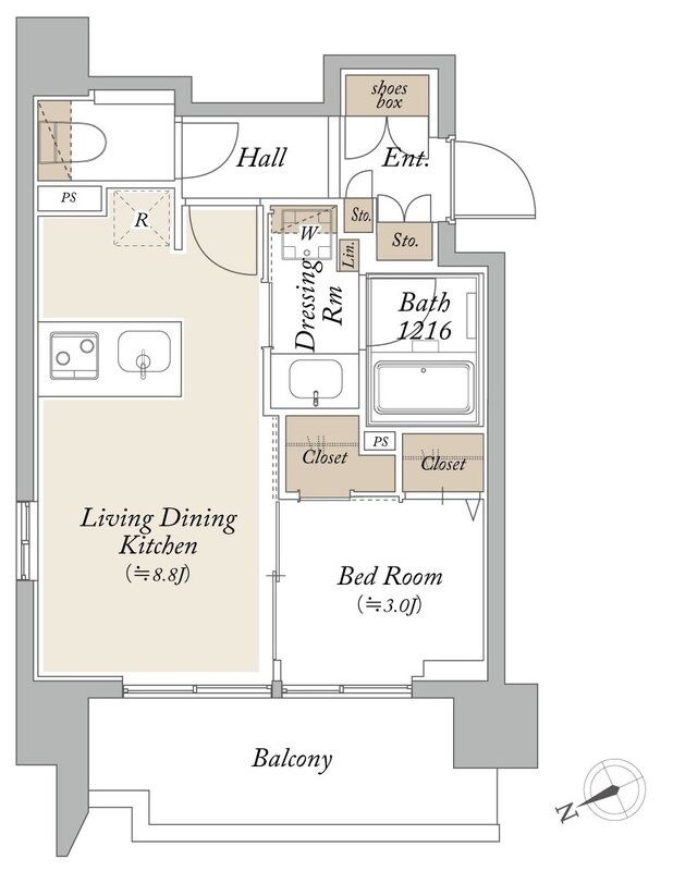 田町駅 徒歩9分 9階の物件間取画像