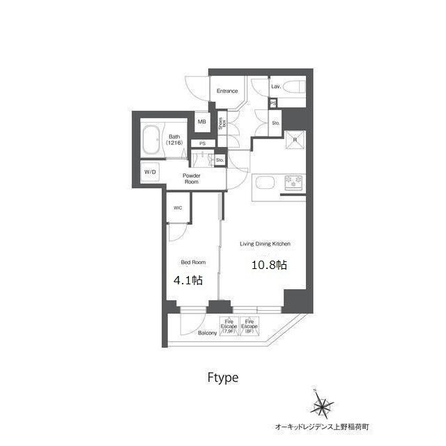 オーキッドレジデンス上野稲荷町の物件間取画像