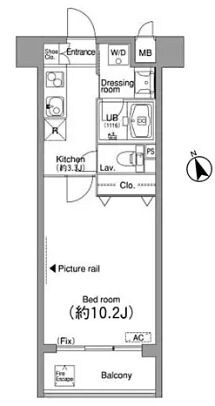 外苑前駅 徒歩3分 1階の物件間取画像