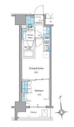 稲荷町駅 徒歩5分 13階の物件間取画像