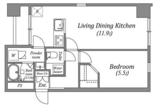 オーパスホームズ八丁堀の物件間取画像